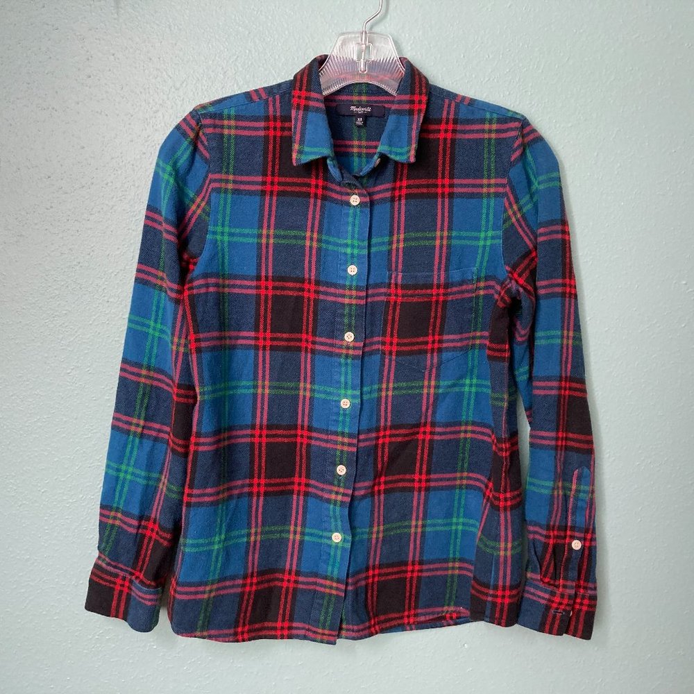 Madewell Flannel Boy Shirt in Fence Plaid